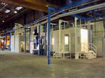 Cogeim Continuous feed  pass-through  hanging load type shot blasting machine - GTU Series Shotblasting Machines 